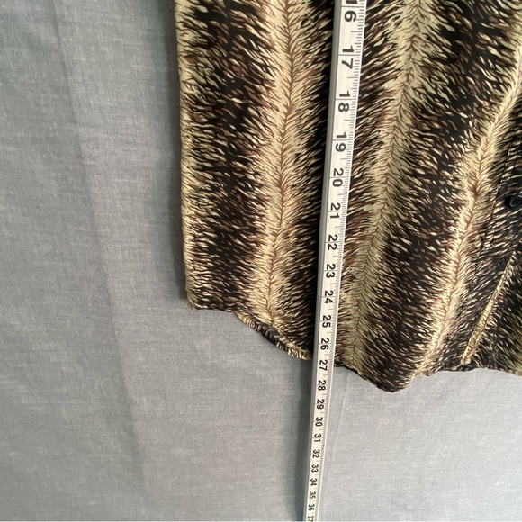 Silk Shirt Metro Express Mens Med Short Sleeve Button Down Tiger Stripe Pocket - Picture 8 of 8